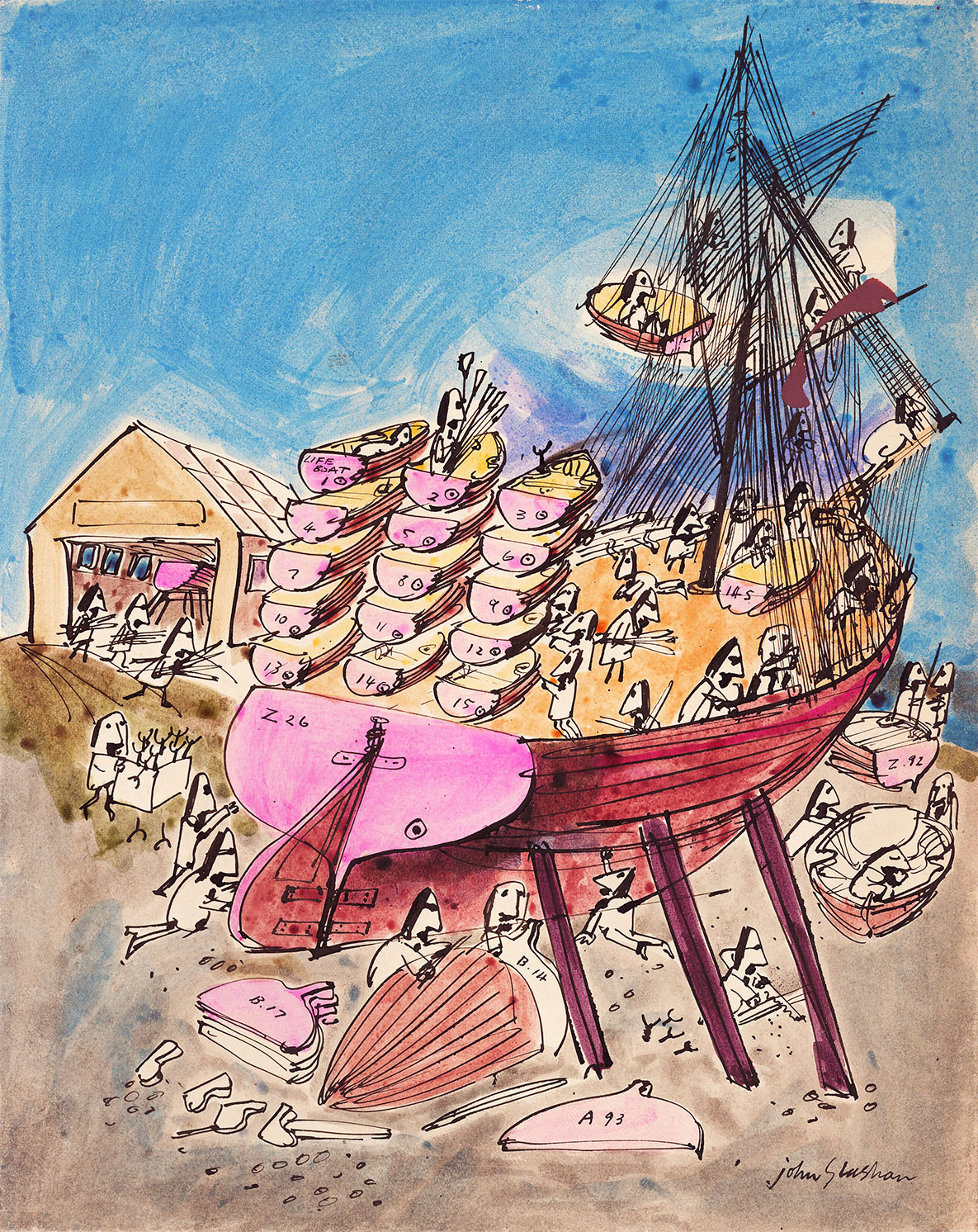 Illustration for Lilliput 1960 © John Glashan